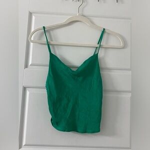 Zara Green Cowl Neck Tank Top Adjustable Straps